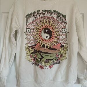 Billabong White Graphic Crewneck Sweater